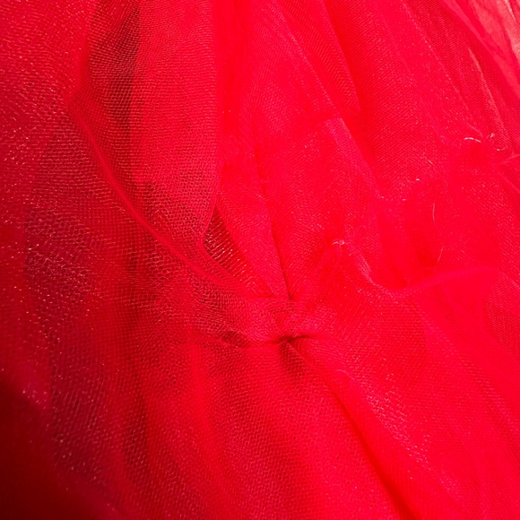 Sherri Hill Red & Silver Tulle Strapless Mini Dress - Picture 12 of 15